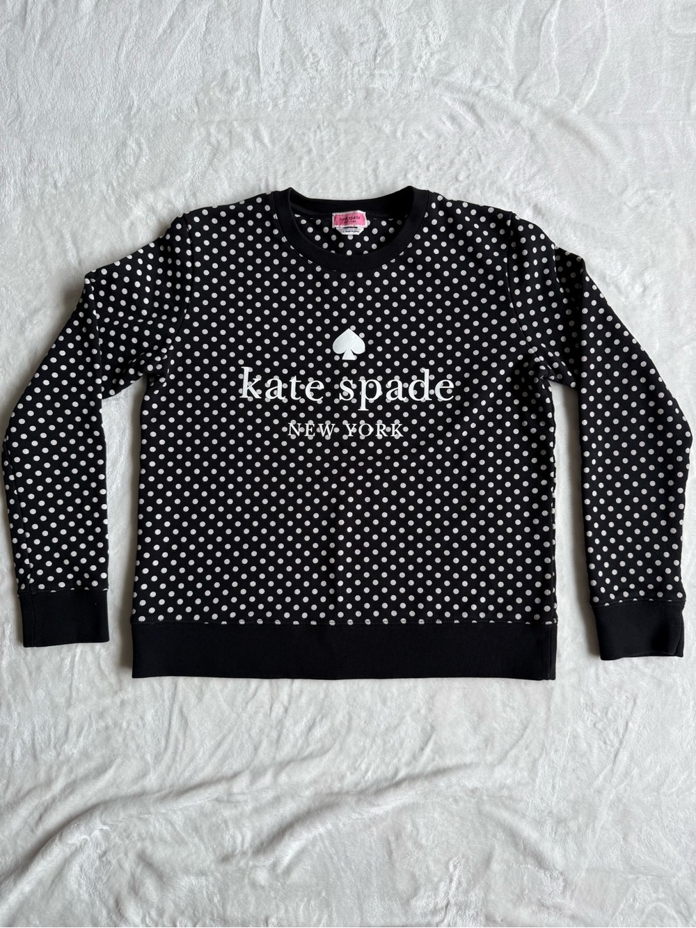 Kate Spade Black and White Polka Dot Crewneck Sweatshirt